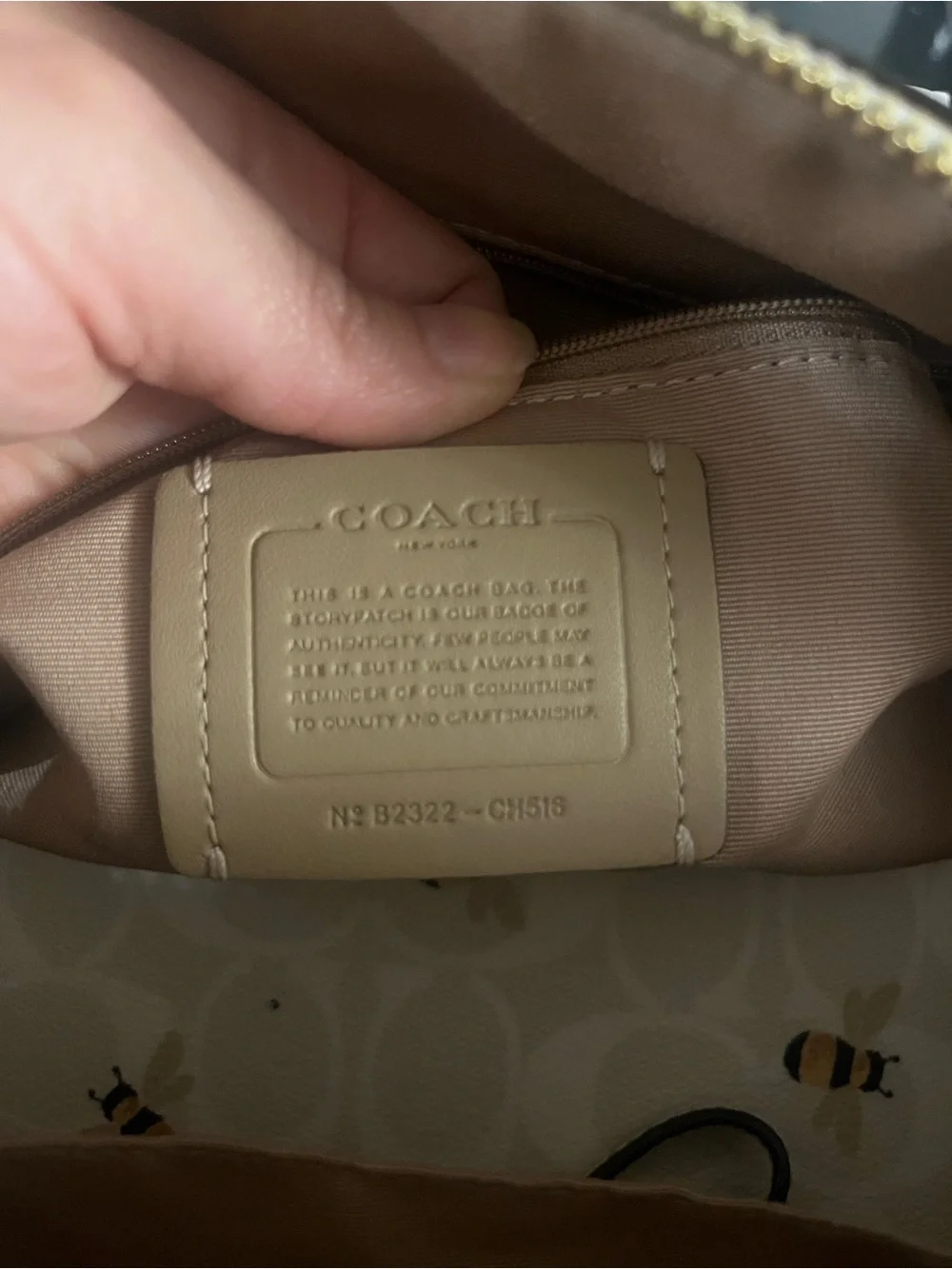Coach White Bee Print Satchel with Matching Wallet